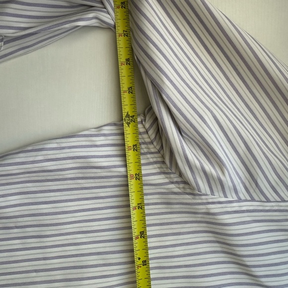 Hugo Boss 16 Fitted Shirt Long Sleeve Button Down Gray Grey Stripe Cotton MINT - Picture 8 of 10